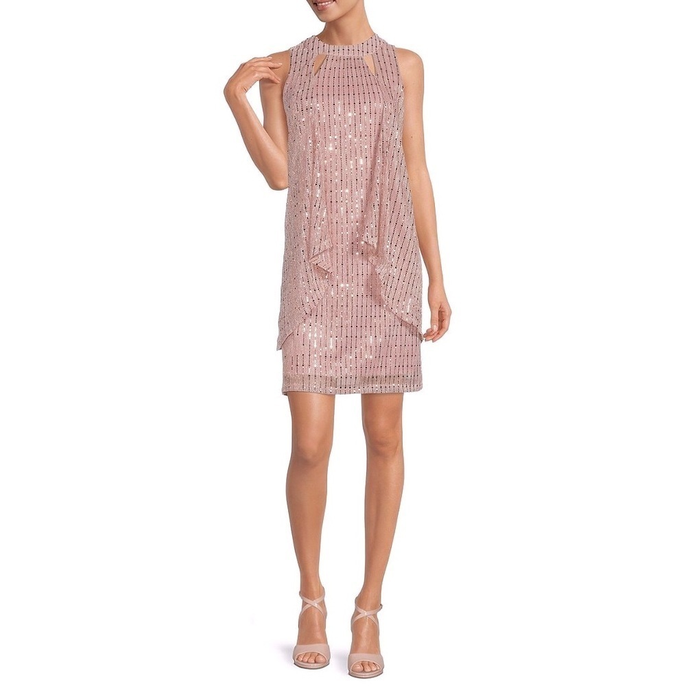 Leslie Fay Double Keyhole Drape Front Dress women’s size 6